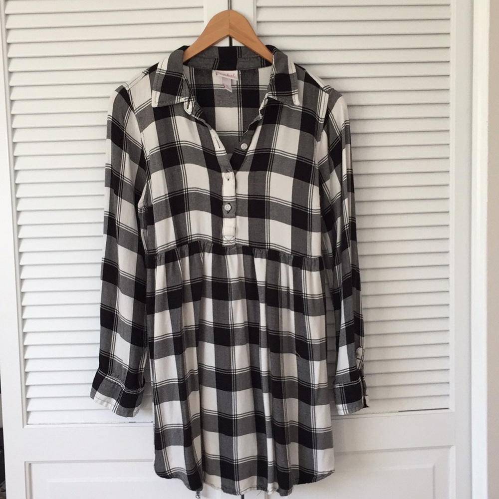 Black and white plaid Isabel maternity top